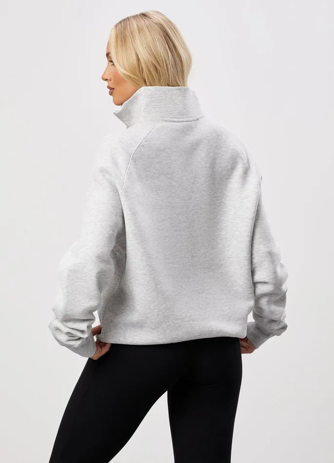 Gym King Sweatshirts and Hoodies Women 365 Raglan Sleeve Funnel 8211 Snow Marl