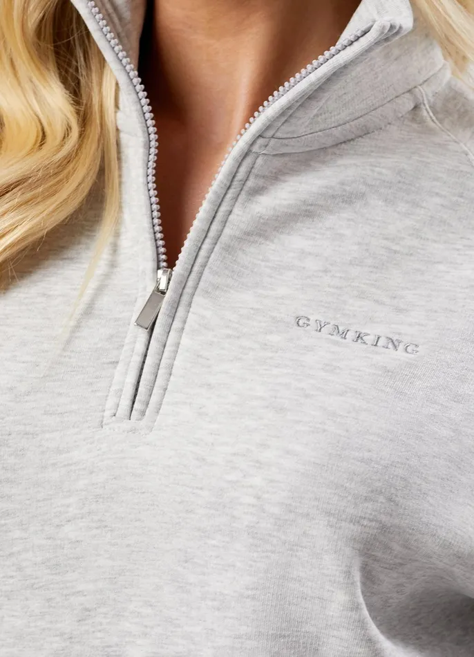 Gym King Sweatshirts and Hoodies Women 365 Raglan Sleeve Funnel 8211 Snow Marl