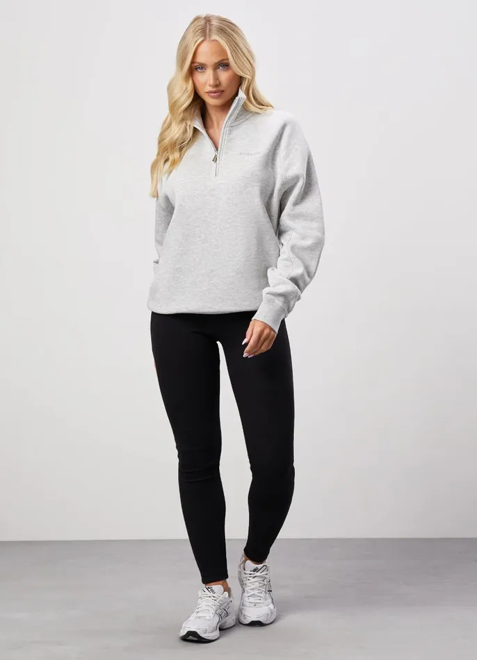 Gym King Sweatshirts and Hoodies Women 365 Raglan Sleeve Funnel 8211 Snow Marl