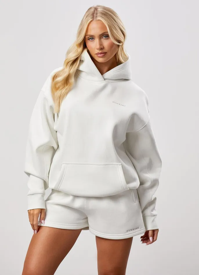 Gym King Sweatshirts and Hoodies Women 365 Relaxed Fit Fleece Hoodie 8211 Cream