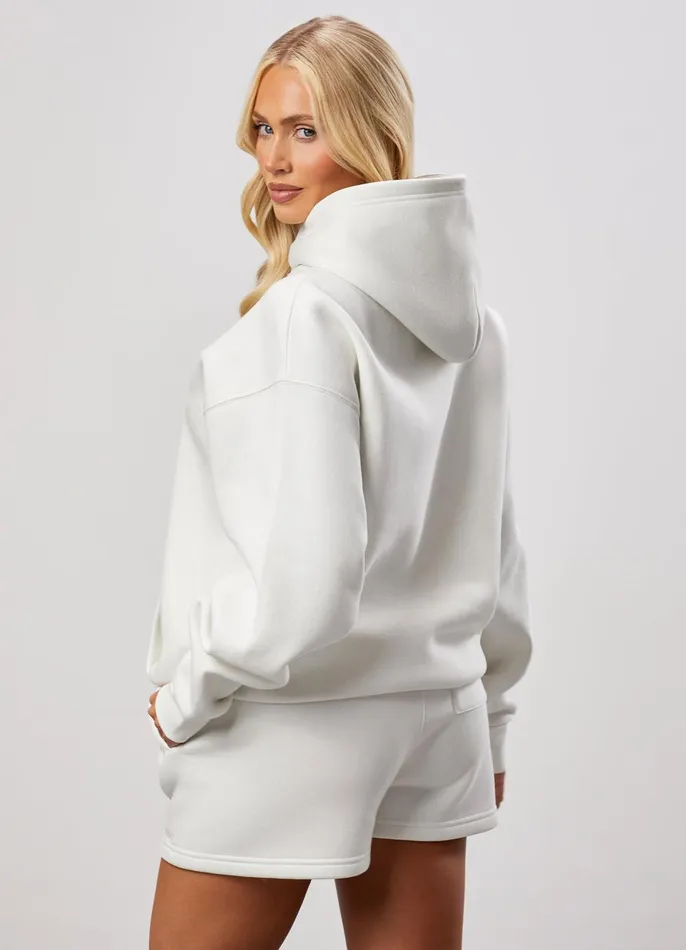 Gym King Sweatshirts and Hoodies Women 365 Relaxed Fit Fleece Hoodie 8211 Cream