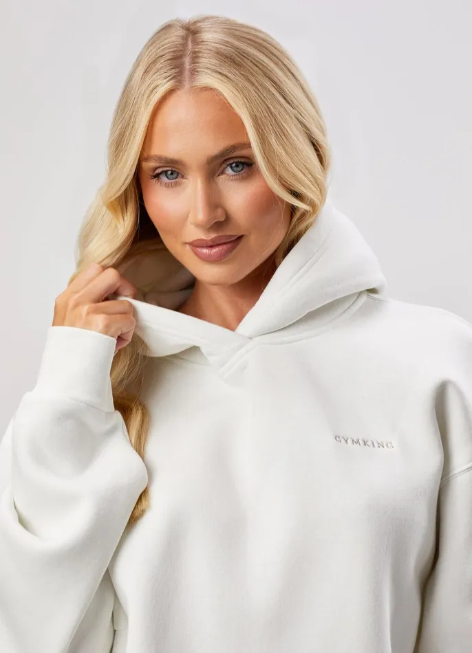Gym King Sweatshirts and Hoodies Women 365 Relaxed Fit Fleece Hoodie 8211 Cream