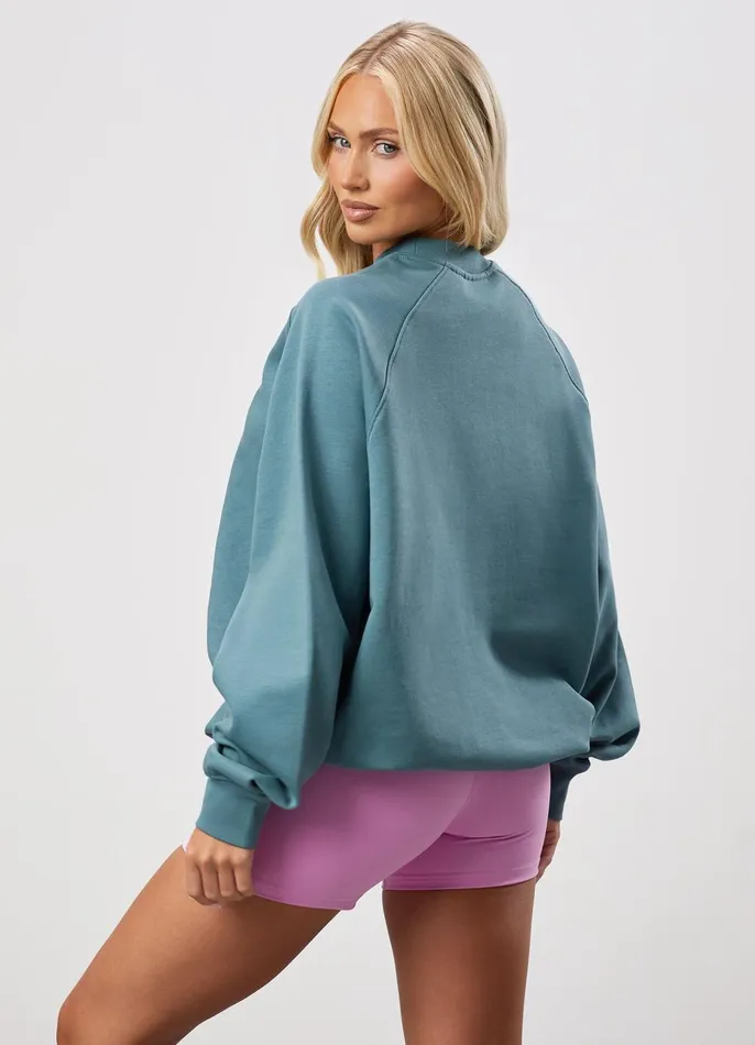 Gym King Sweatshirts and Hoodies Women GKW Relaxed Fit Crew 8211 Lake Blue