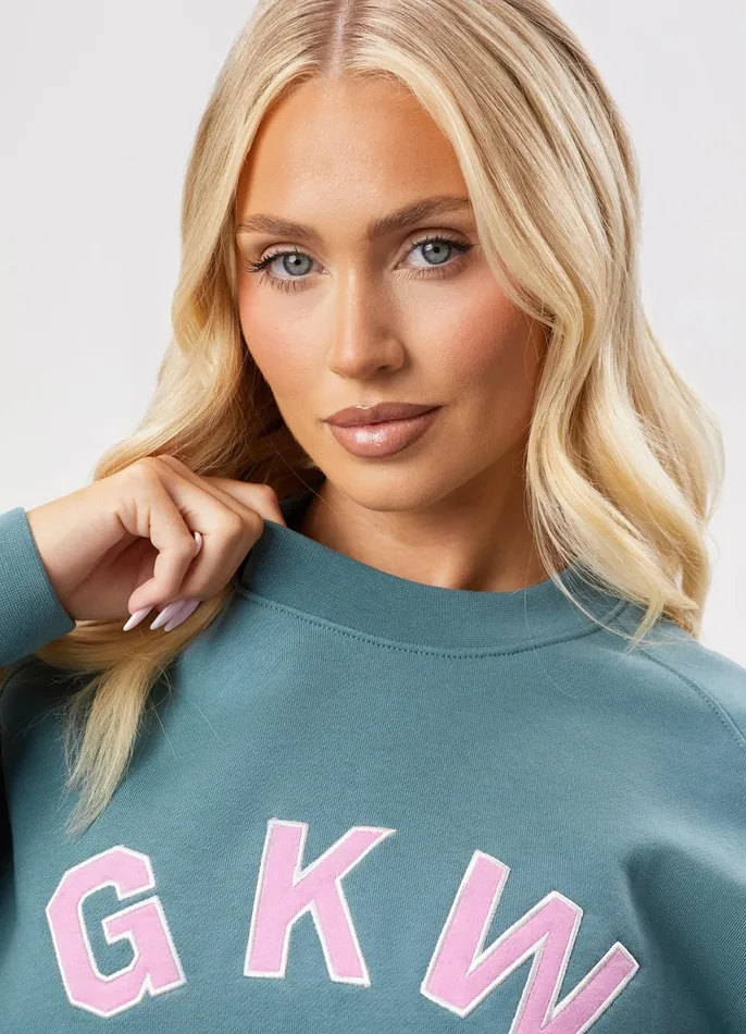 Gym King Sweatshirts and Hoodies Women GKW Relaxed Fit Crew 8211 Lake Blue