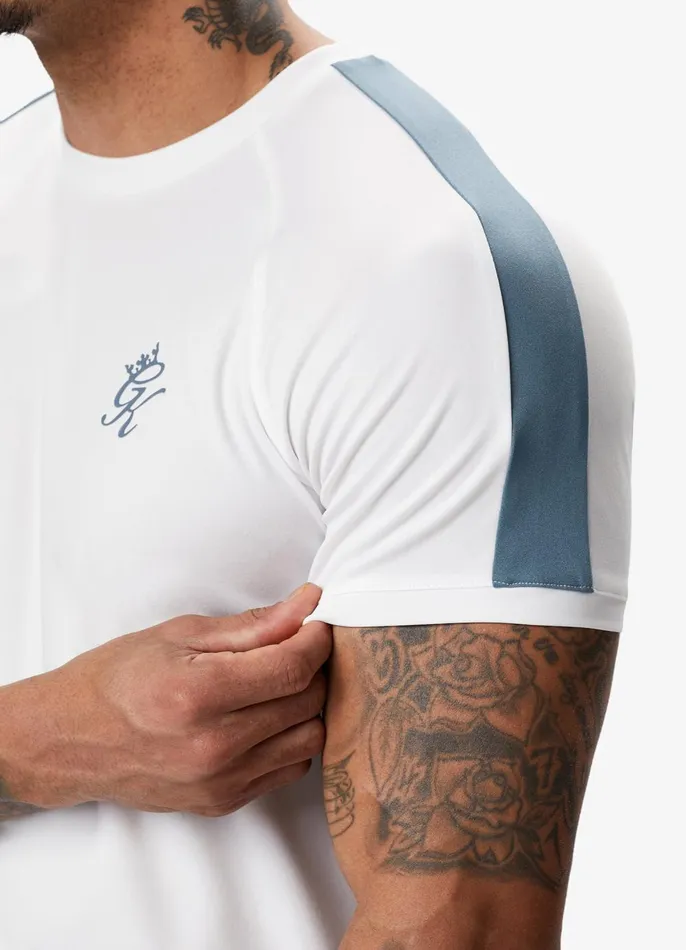Gym King TShirts Men Core Plus Poly Tee 8211 WhiteStone Blue