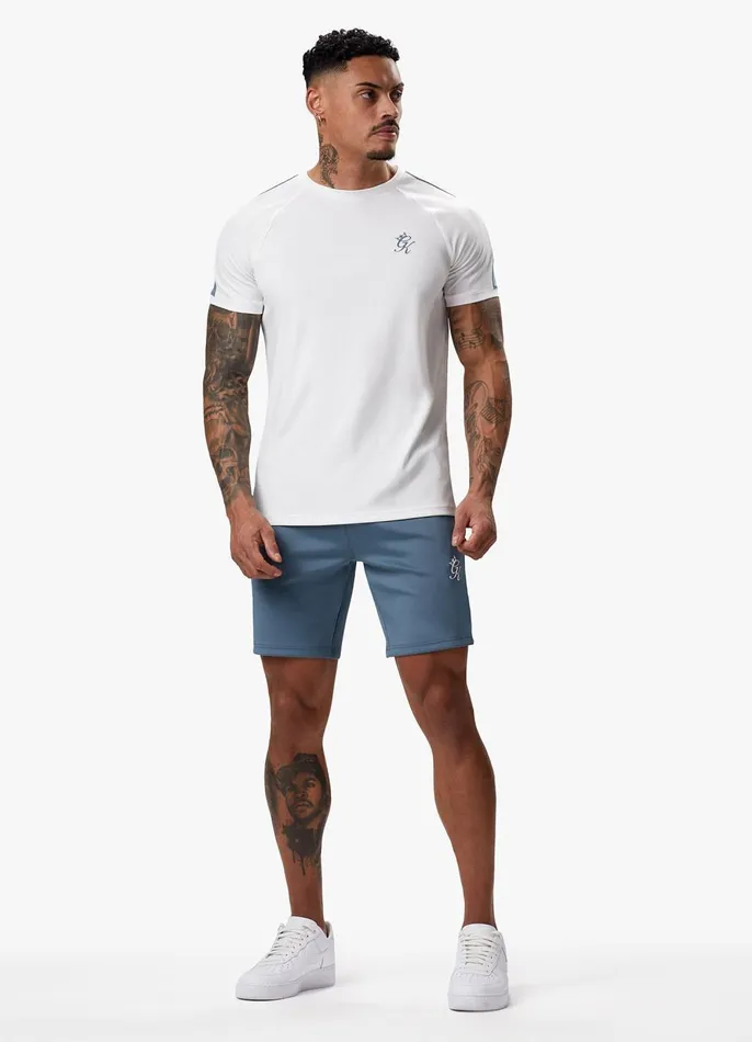 Gym King TShirts Men Core Plus Poly Tee 8211 WhiteStone Blue