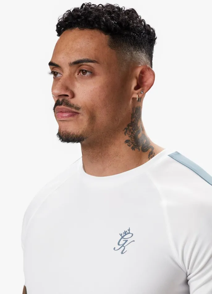 Gym King TShirts Men Core Plus Poly Tee 8211 WhiteStone Blue