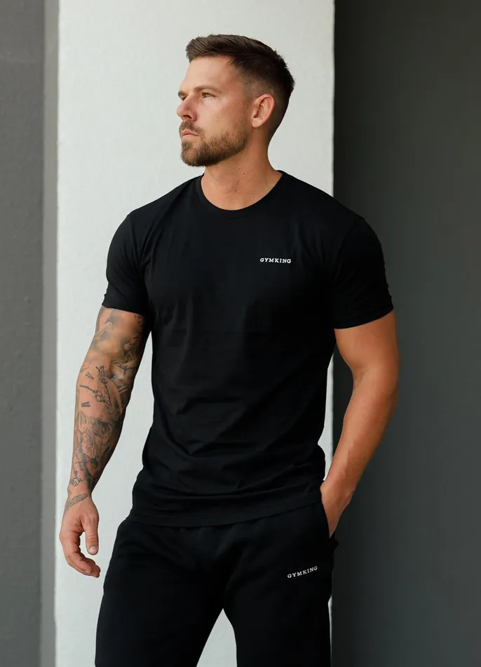 Gym King TShirts Men Linear Fundamental Tee 8211 Black