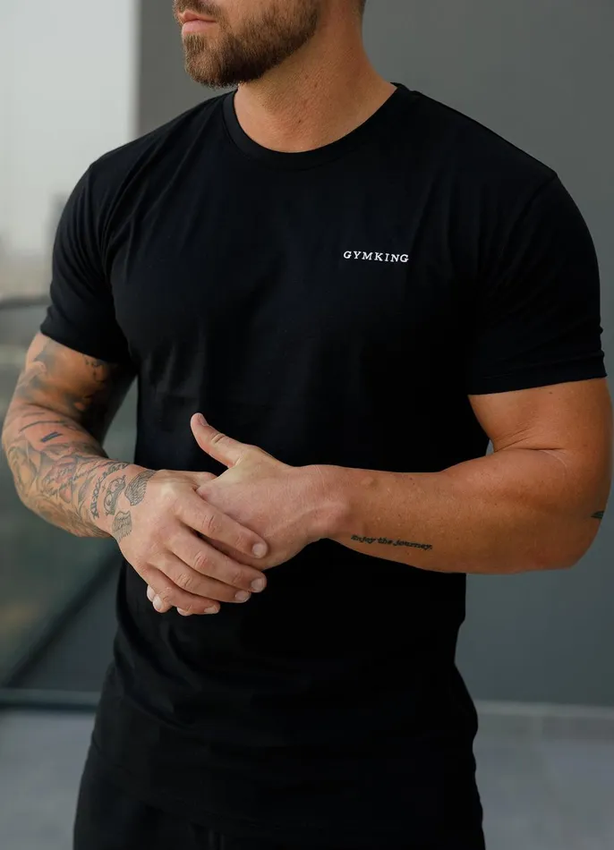 Gym King TShirts Men Linear Fundamental Tee 8211 Black