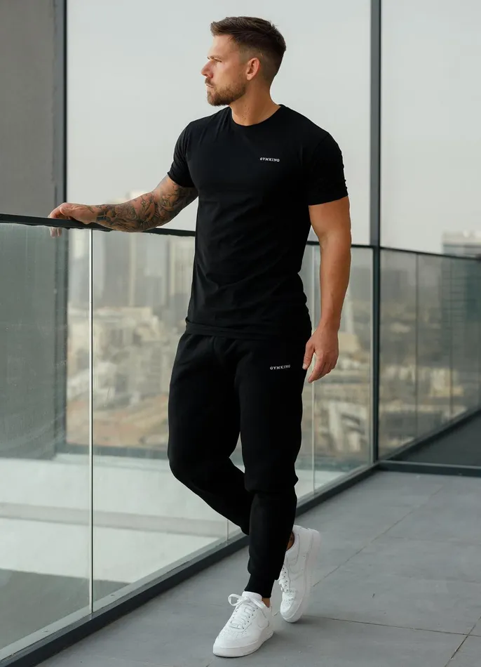 Gym King TShirts Men Linear Fundamental Tee 8211 Black