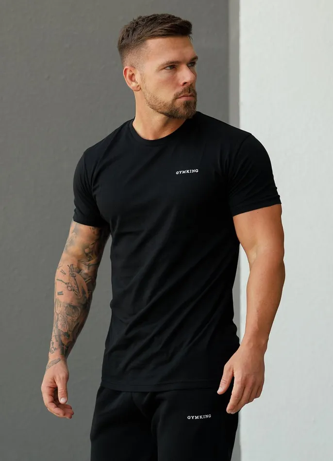 Gym King TShirts Men Linear Fundamental Tee 8211 Black
