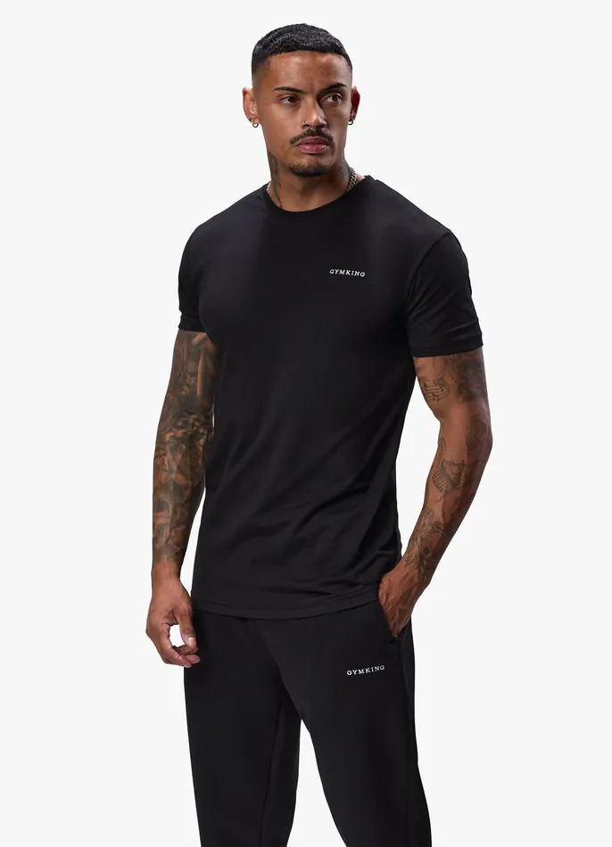Gym King TShirts Men Linear Fundamental Tee 8211 Black