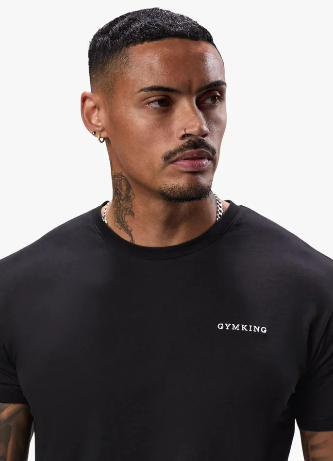 Gym King TShirts Men Linear Fundamental Tee 8211 Black