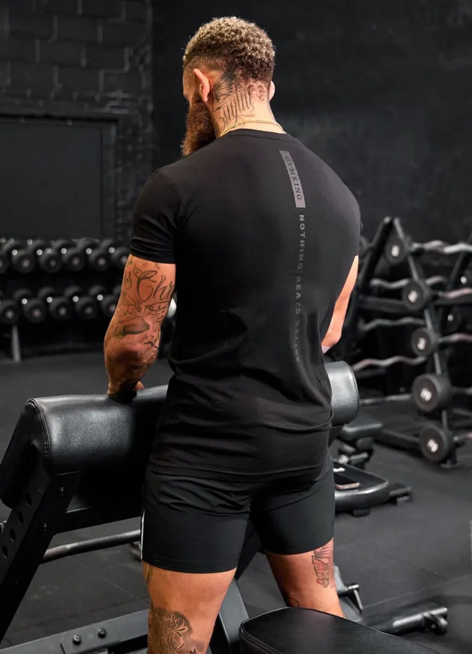 Gym King TShirts Men Nothing Beats Belief Tee 8211 Black