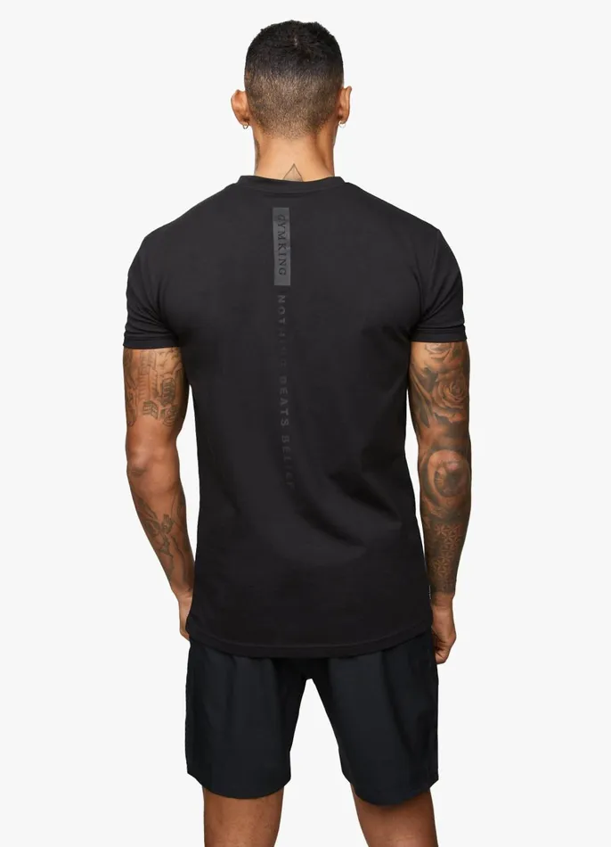 Gym King TShirts Men Nothing Beats Belief Tee 8211 Black