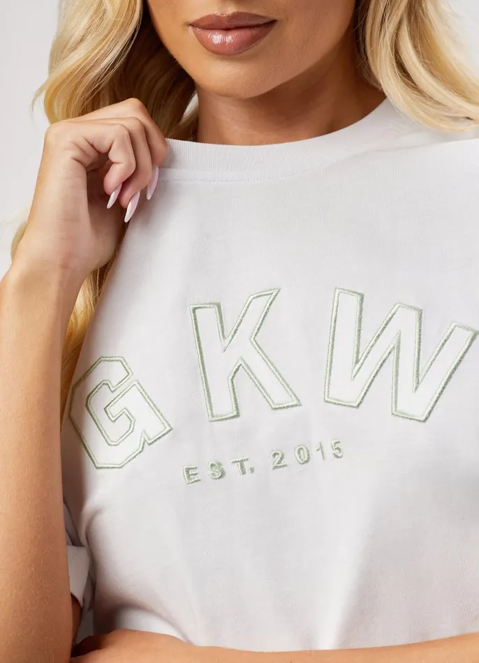 Gym King Tops and TShirts Women GKW Boyfriend Tee 8211 WhitePistachio