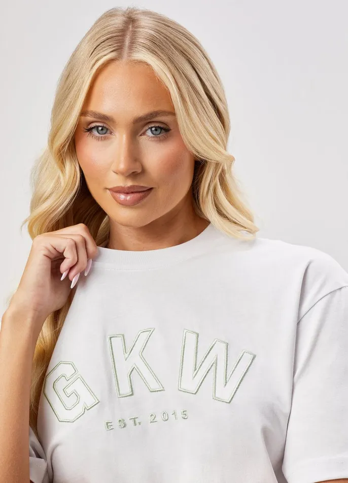 Gym King Tops and TShirts Women GKW Boyfriend Tee 8211 WhitePistachio