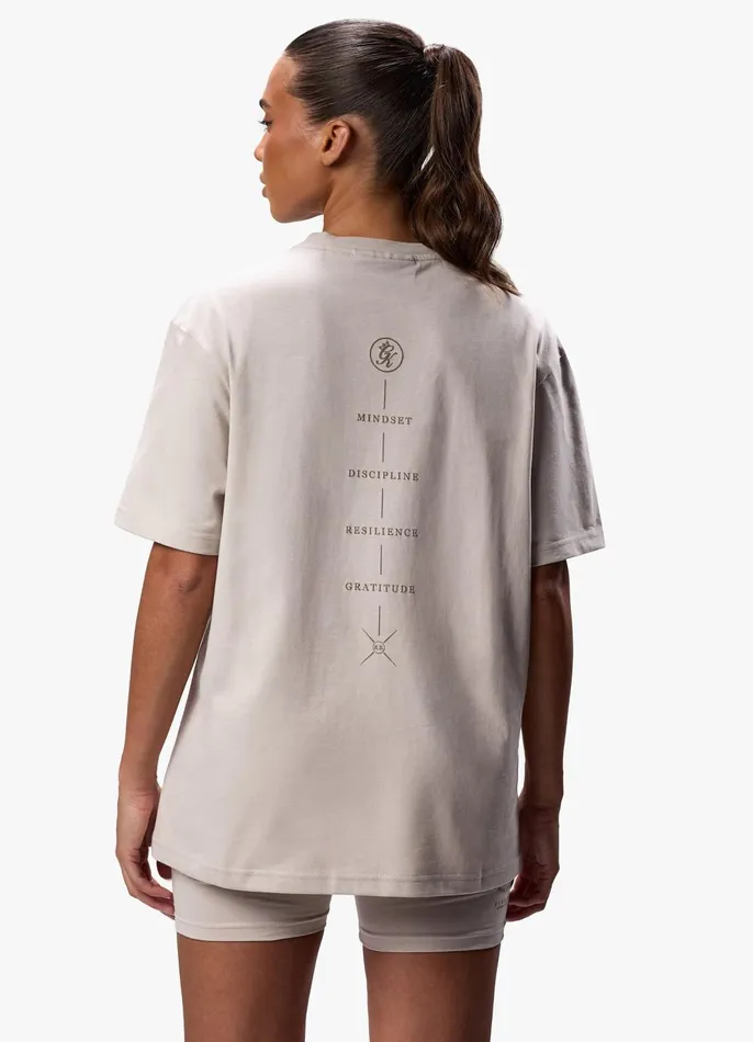 Gym King Tops and TShirts Women Stoic Boyfriend Tee 8211 Light Stone