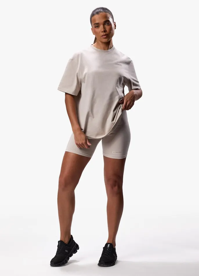 Gym King Tops and TShirts Women Stoic Boyfriend Tee 8211 Light Stone