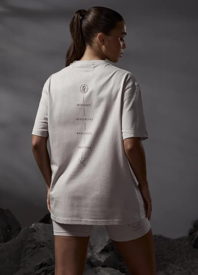 Gym King Tops and TShirts Women Stoic Boyfriend Tee 8211 Light Stone