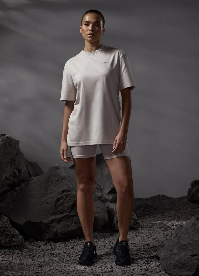 Gym King Tops and TShirts Women Stoic Boyfriend Tee 8211 Light Stone