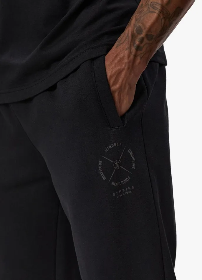 Gym King Tracksuit Bottoms Men Compass Jogger 8211 Black