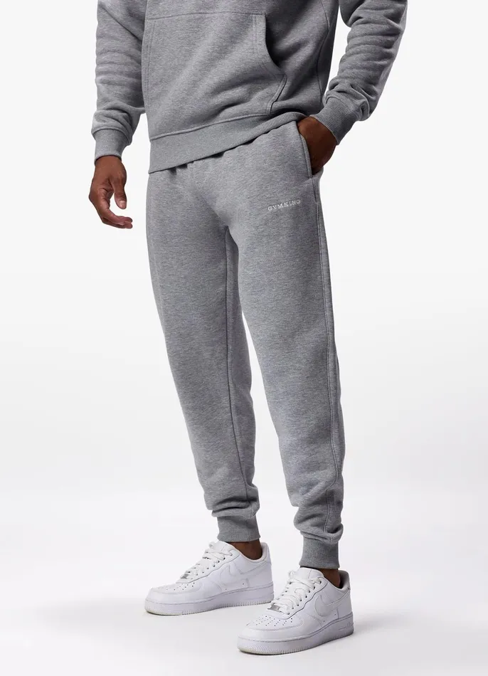 Gym King Tracksuit Bottoms Men Linear Fundamental Jogger 8211 Grey Marl