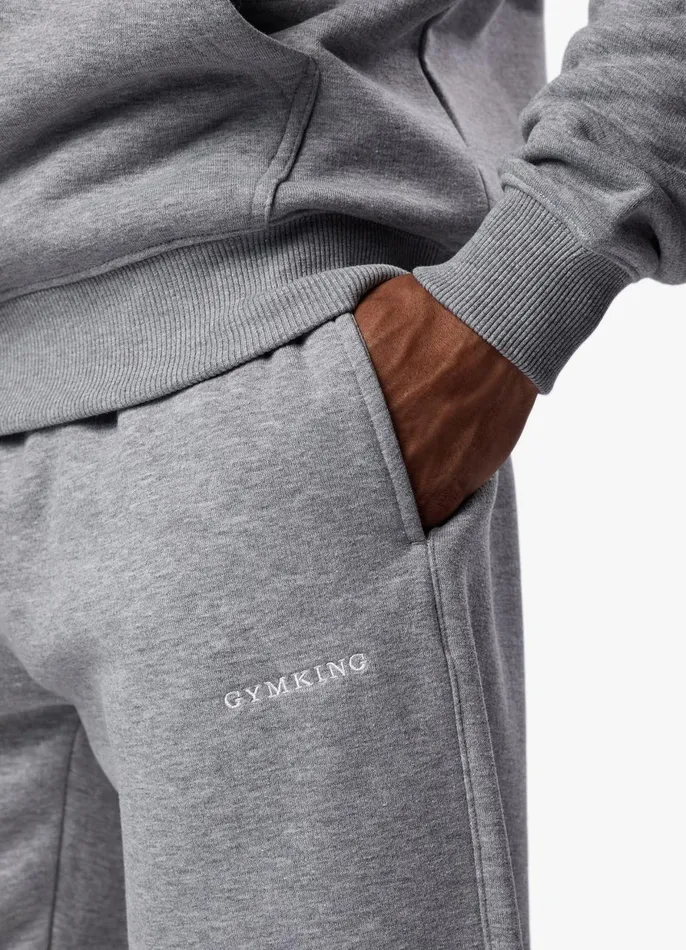 Gym King Tracksuit Bottoms Men Linear Fundamental Jogger 8211 Grey Marl