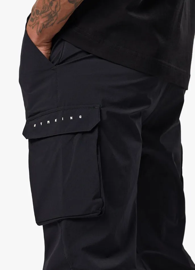 Gym King Tracksuit Bottoms Men Rebellion Cargo Jogger 8211 Black