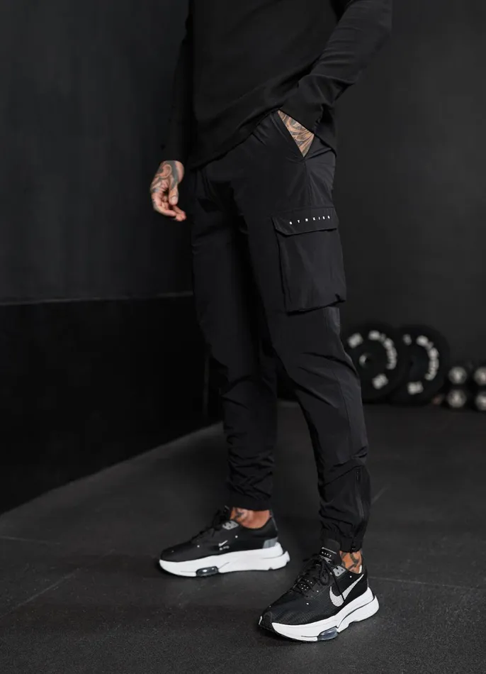 Gym King Tracksuit Bottoms Men Rebellion Cargo Jogger 8211 Black