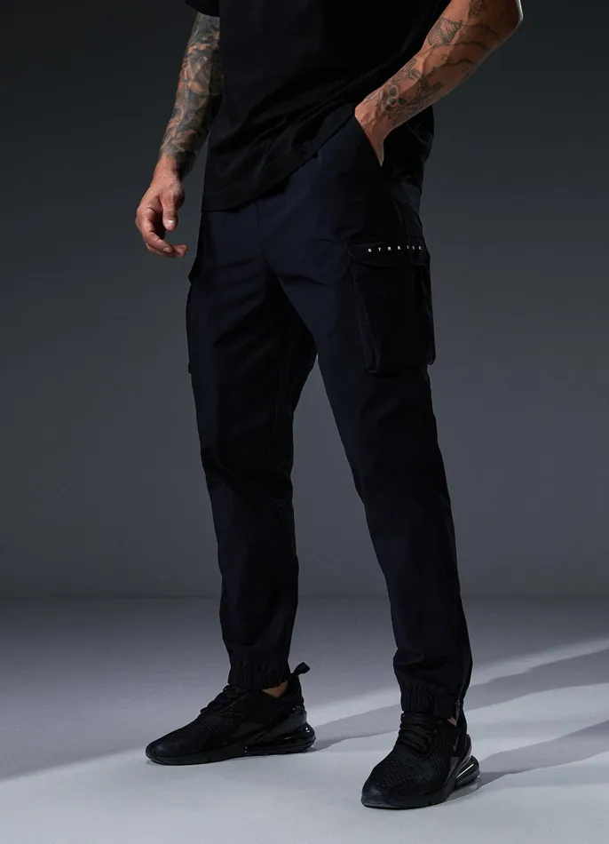 Gym King Tracksuit Bottoms Men Rebellion Cargo Jogger 8211 Black