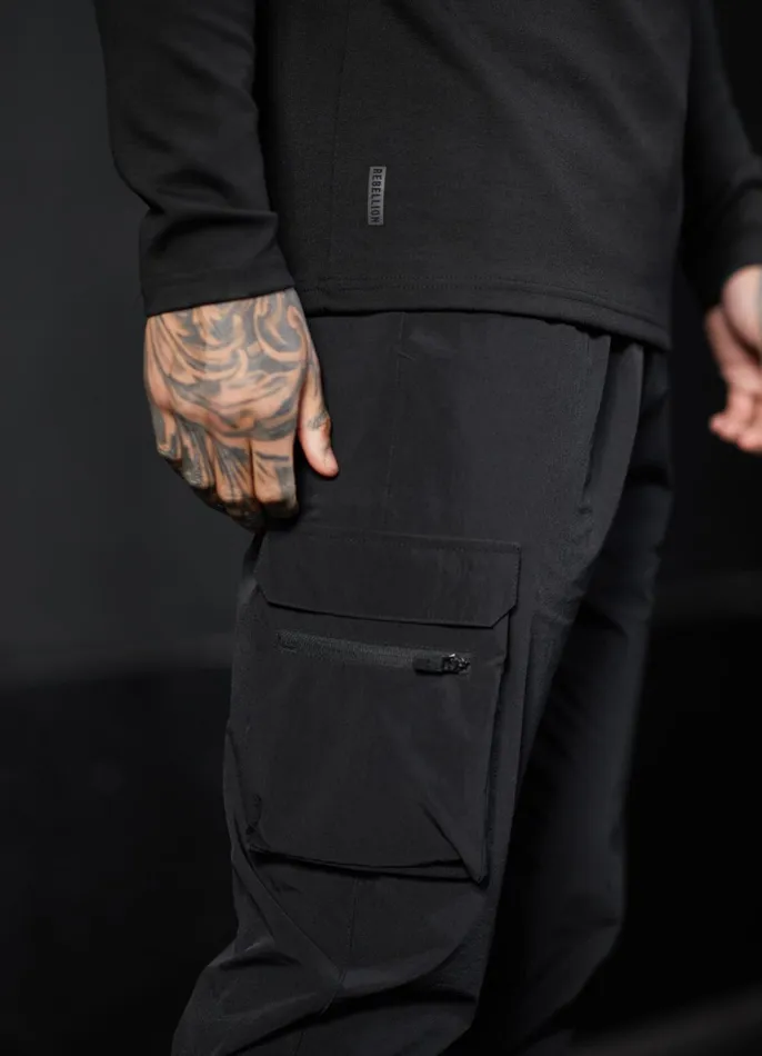 Gym King Tracksuit Bottoms Men Rebellion Cargo Jogger 8211 Black