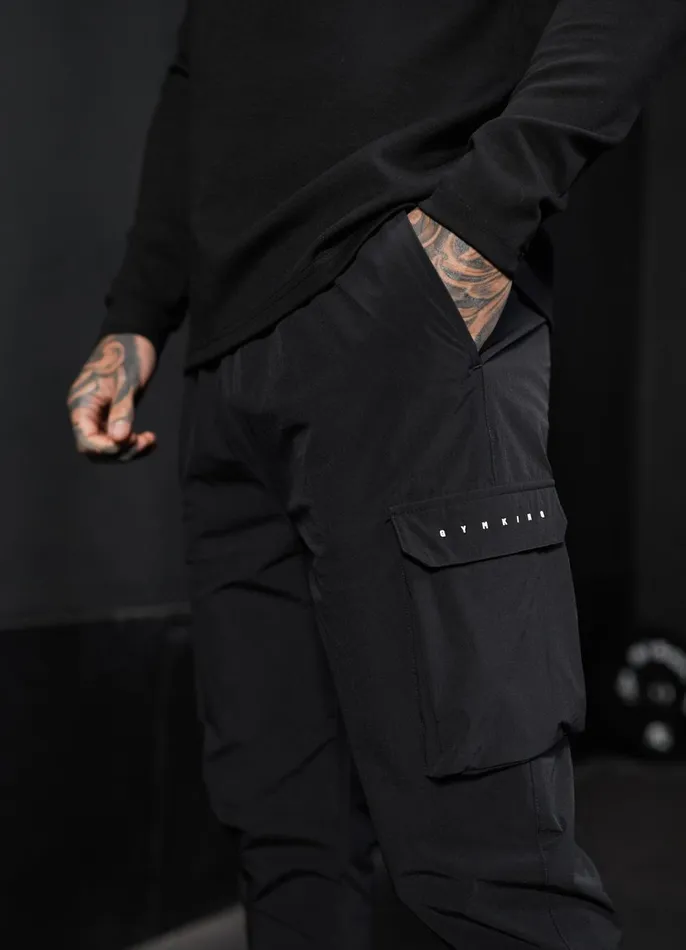 Gym King Tracksuit Bottoms Men Rebellion Cargo Jogger 8211 Black