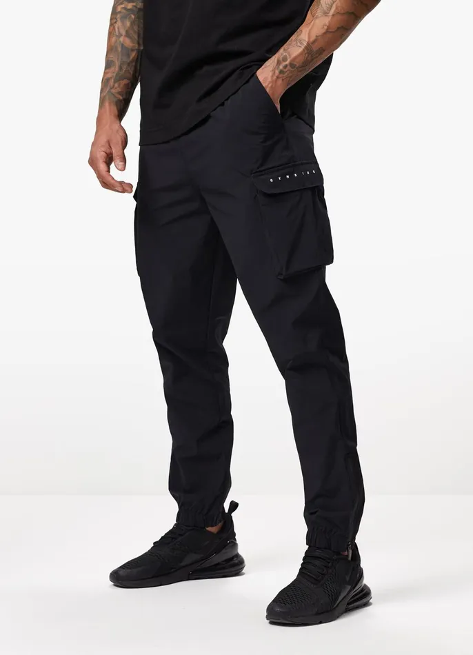 Gym King Tracksuit Bottoms Men Rebellion Cargo Jogger 8211 Black