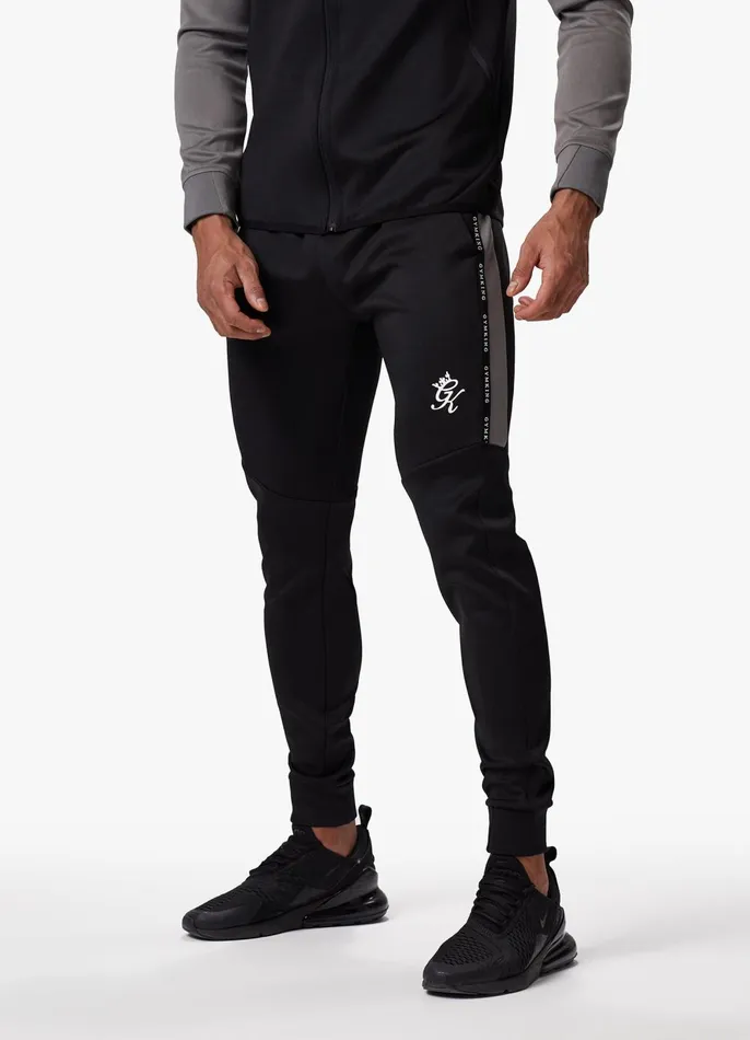 Gym King Tracksuit Bottoms Men Taped Core Plus Jogger 8211 Black