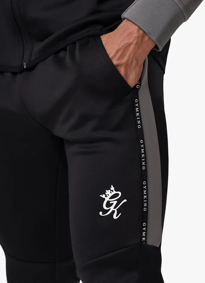 Gym King Tracksuit Bottoms Men Taped Core Plus Jogger 8211 Black