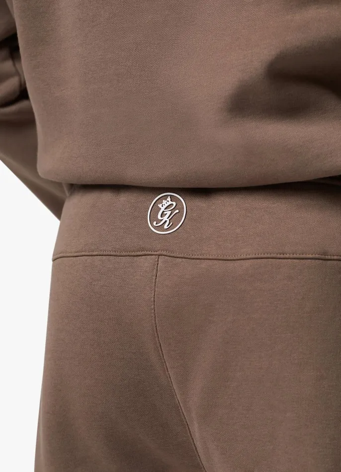 Gym King Tracksuits Men Pro Logo Fleece Tracksuit 8211 Dark Taupe