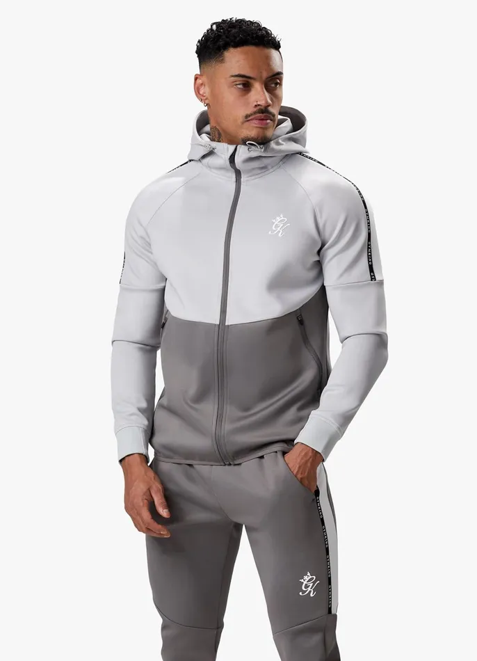 Gym King Tracksuits Men Taped Core Plus Tracksuit 8211 Silver GreySteel