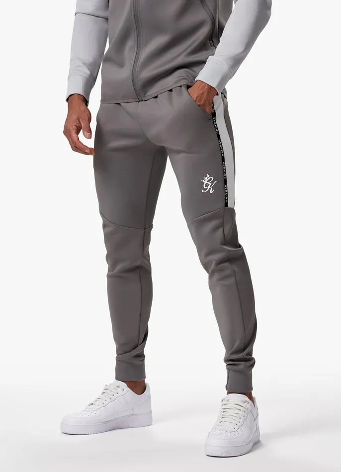 Gym King Tracksuits Men Taped Core Plus Tracksuit 8211 Silver GreySteel