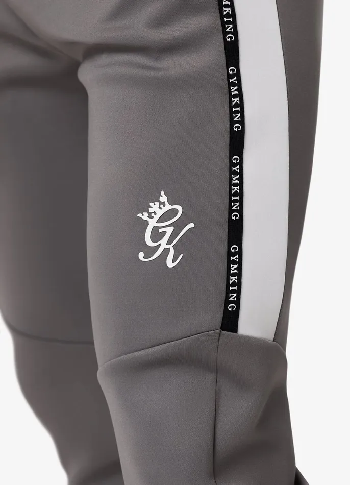 Gym King Tracksuits Men Taped Core Plus Tracksuit 8211 Silver GreySteel
