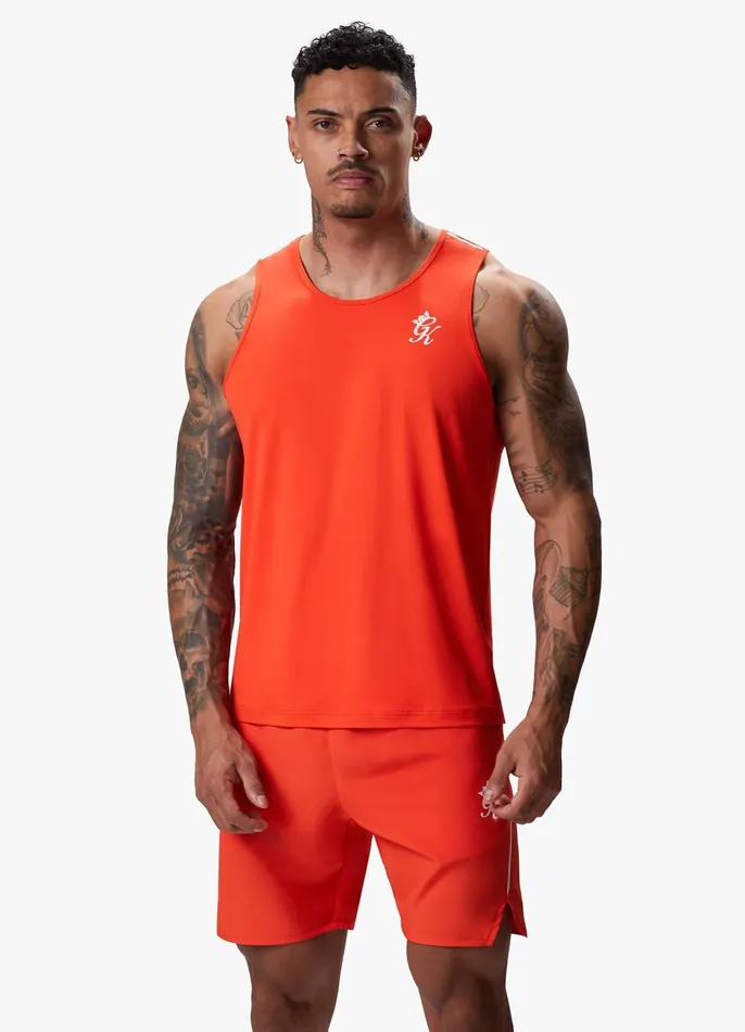 Gym King Vests Men Flex Vest 8211 Chilli RedWhite