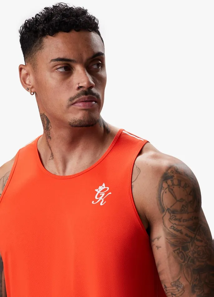 Gym King Vests Men Flex Vest 8211 Chilli RedWhite