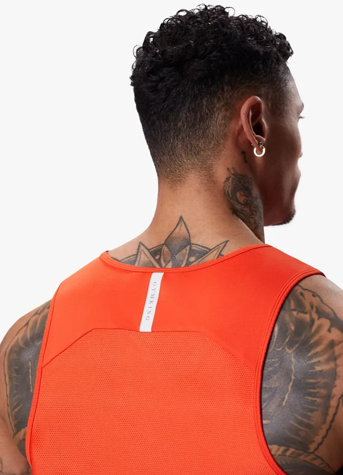 Gym King Vests Men Flex Vest 8211 Chilli RedWhite
