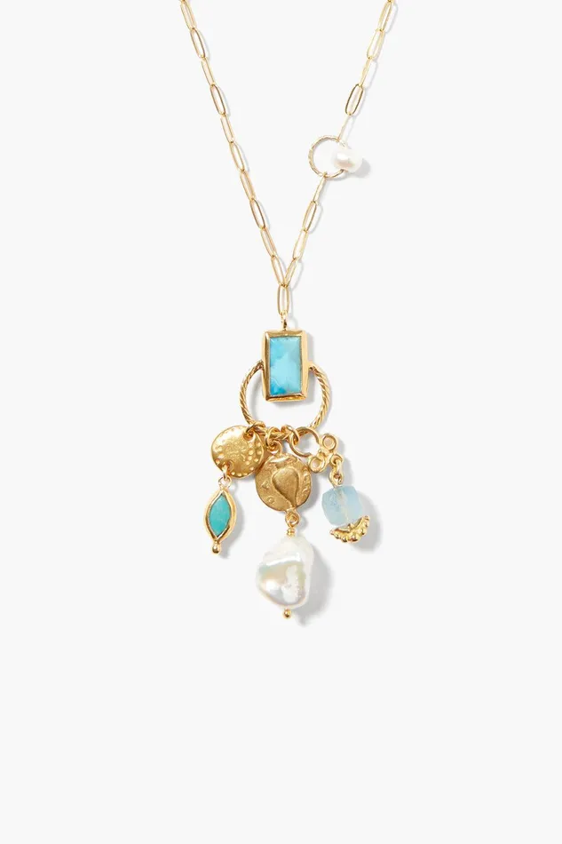 Halo Charm Necklace Turquoise Mix Women Chan Luu Necklaces
