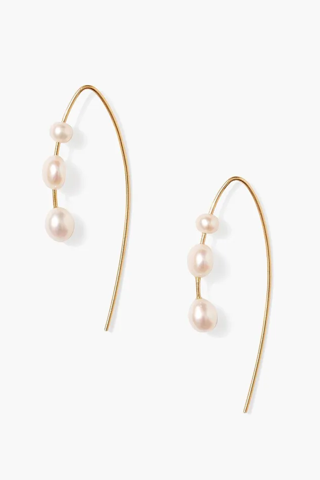 Hanalei Pearl Earrings Gold Women Chan Luu Earrings