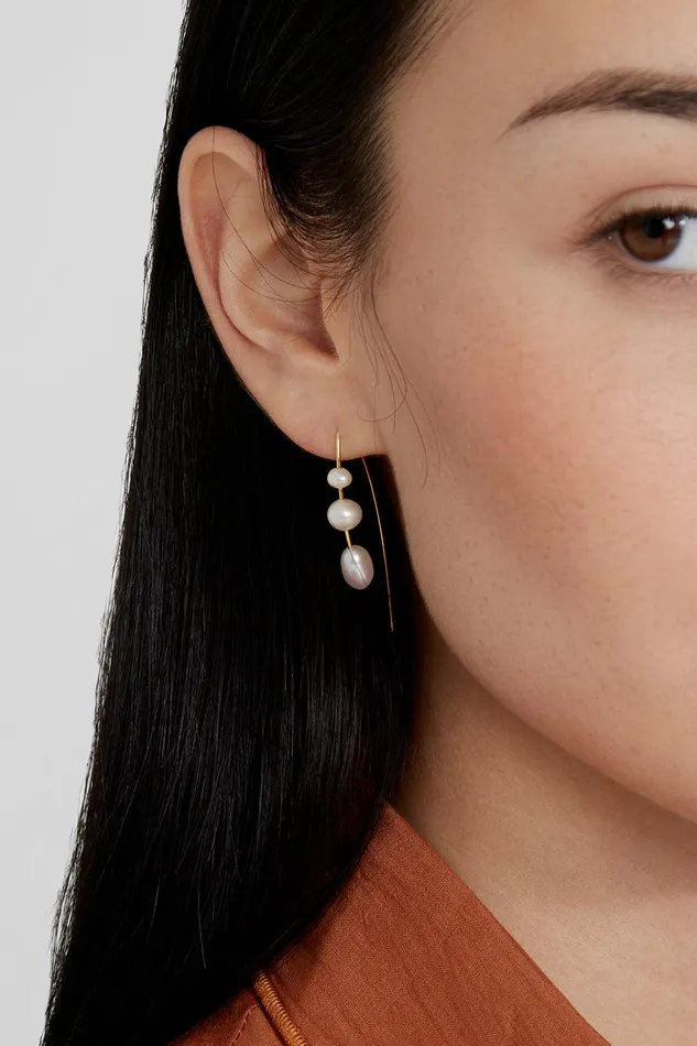 Hanalei Pearl Earrings Gold Women Chan Luu Earrings