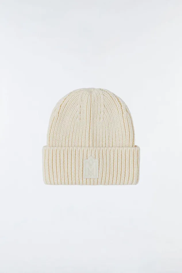 Hats Men Mackage JUDE Handknit Toque With Ribbed Cuff Cream