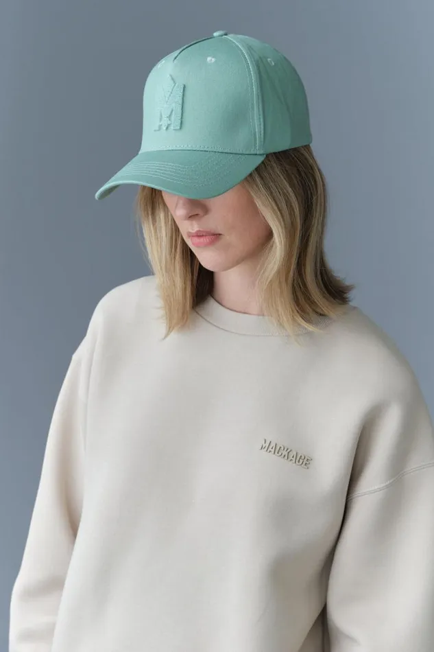 Hats Women Mackage ANDERSON Baseball Cap With Velvet Logo White
