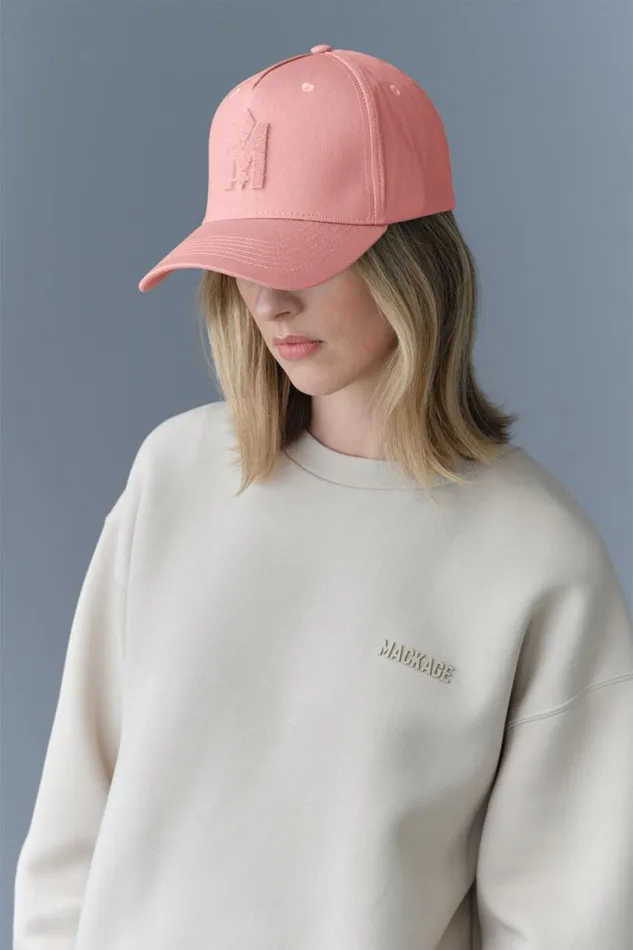 Hats Women Mackage ANDERSON Baseball Cap With Velvet Logo White