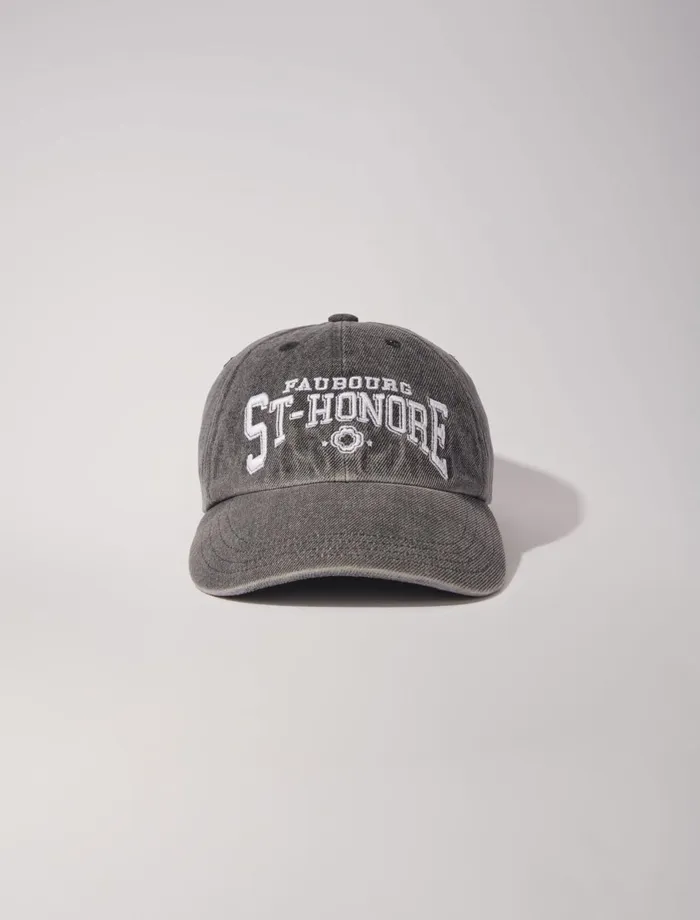Hats Women Maje Saint Honor Denim Cap Grey
